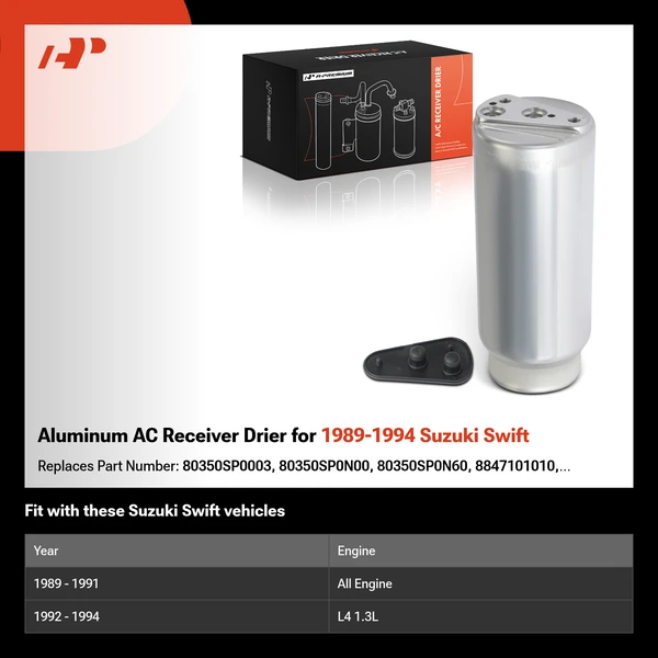Aluminum AC Receiver Drier for 1989-1994 Suzuki Swift