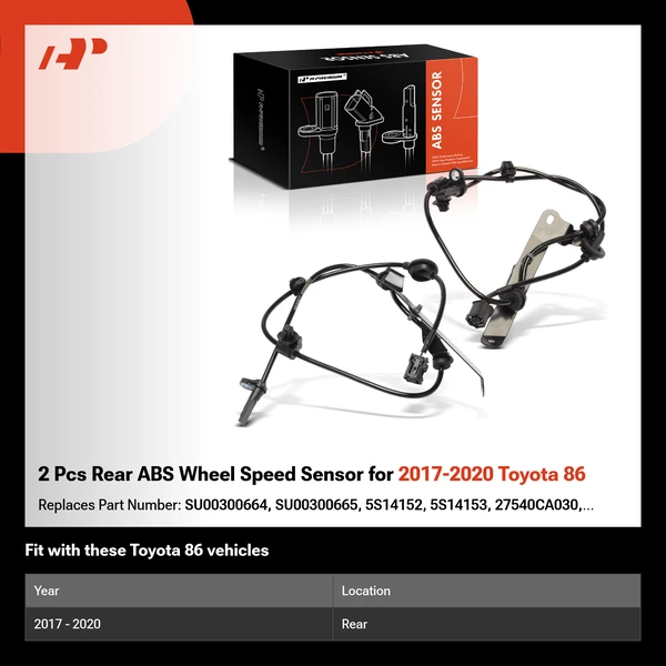 2 Pcs Rear ABS Wheel Speed Sensor for 2017-2020 Toyota 86