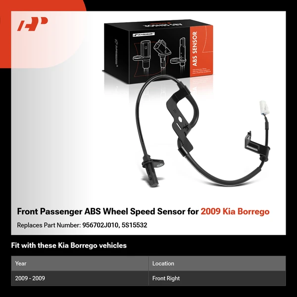 Front Passenger ABS Wheel Speed Sensor for 2009 Kia Borrego