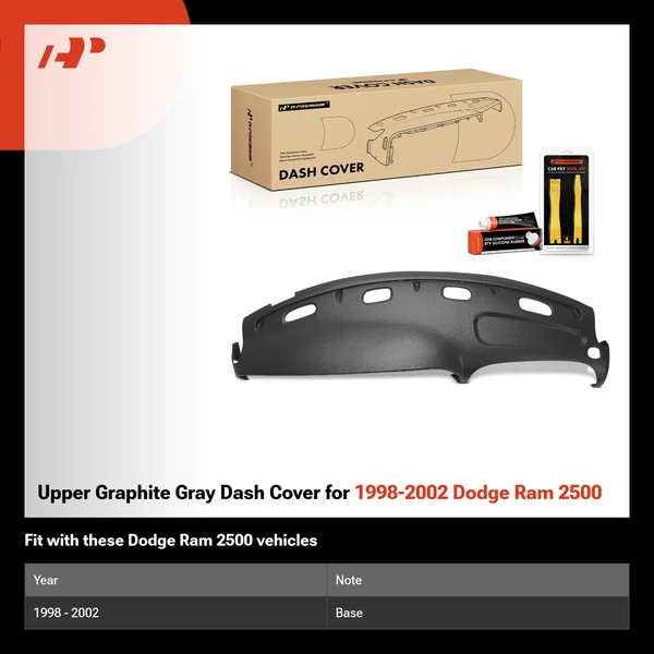 Upper Graphite Gray Dash Cover for 1998-2002 Dodge Ram 2500