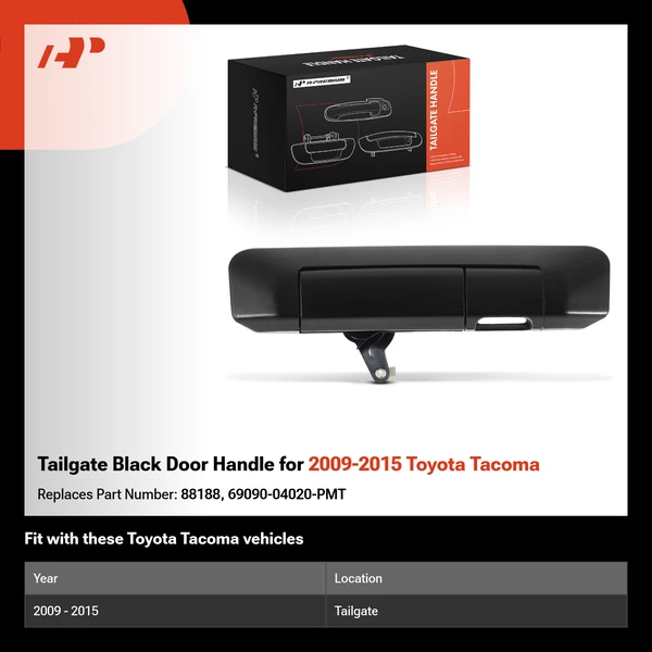 Tailgate Black Door Handle for 2009-2015 Toyota Tacoma