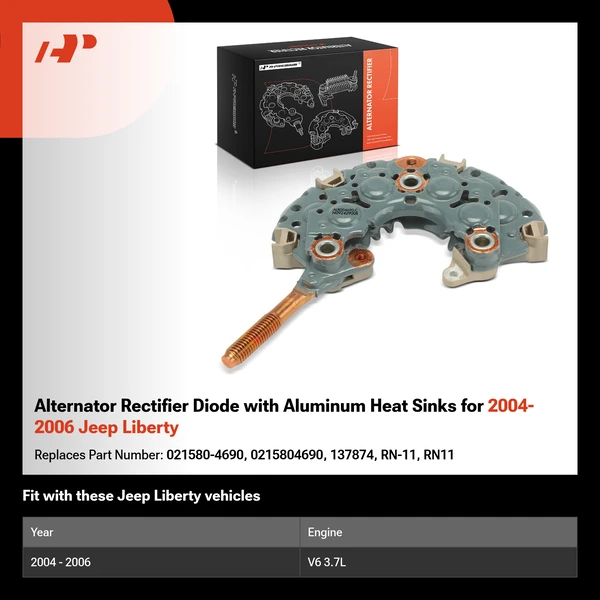 Alternator Rectifier Diode with Aluminum Heat Sinks for 2004-2006 Jeep Liberty