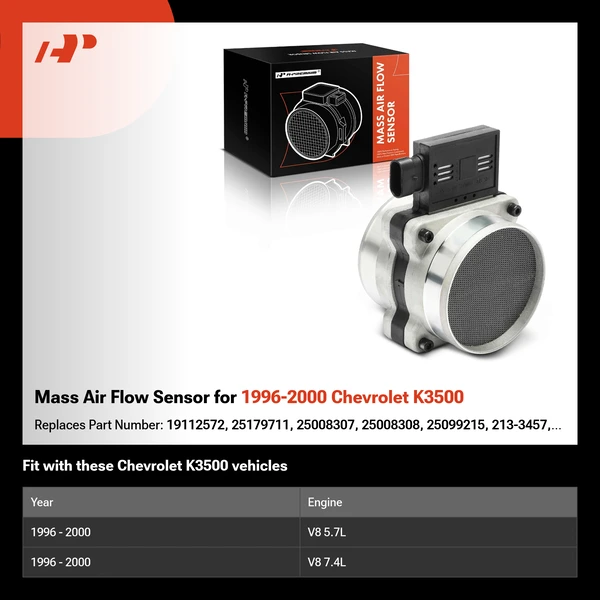 Mass Air Flow Sensor for 1996-2000 Chevrolet K3500