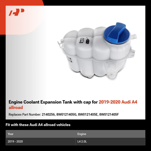 Engine Coolant Expansion Tank with cap for 2019-2020 Audi A4 allroad