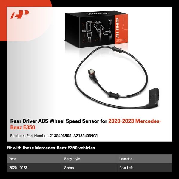 Rear Driver ABS Wheel Speed Sensor for 2020-2023 Mercedes-Benz E350
