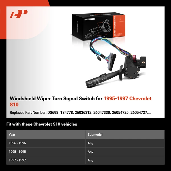 Windshield Wiper Turn Signal Switch for 1995-1997 Chevrolet S10