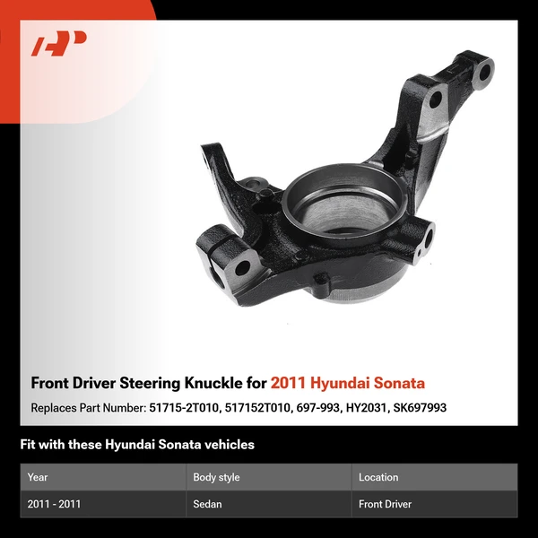 Front Driver Steering Knuckle for 2011 Hyundai Sonata