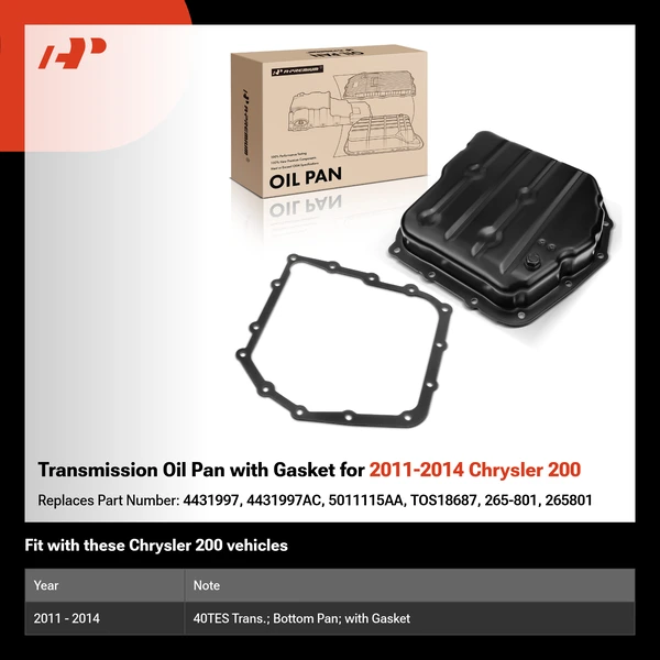 Transmission Oil Pan with Gasket for 2011-2014 Chrysler 200