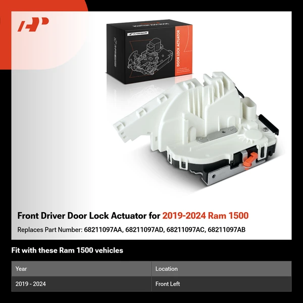 Front Driver Door Lock Actuator for 2019-2024 Ram 1500