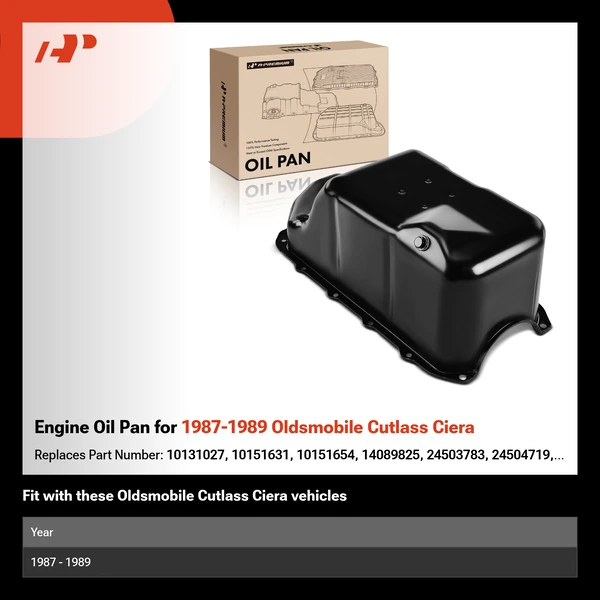 Engine Oil Pan for 1987-1989 Oldsmobile Cutlass Ciera