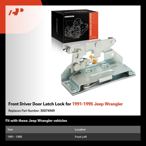 Front Driver Door Latch Lock for 1991-1995 Jeep Wrangler