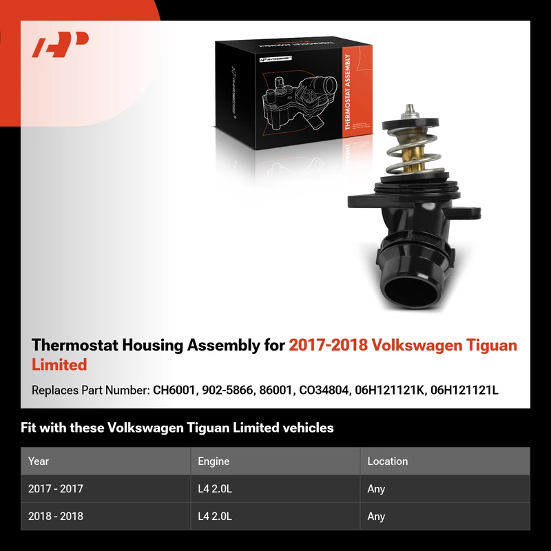Thermostat Housing Assembly for 2017-2018 Volkswagen Tiguan Limited