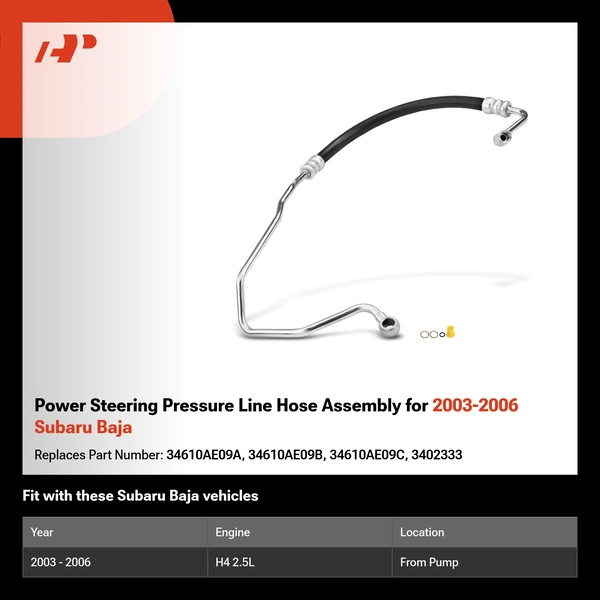Power Steering Pressure Line Hose Assembly for 2003-2006 Subaru Baja