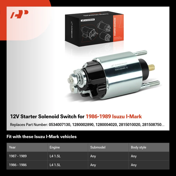 12V Starter Solenoid Switch for 1986-1989 Isuzu I-Mark
