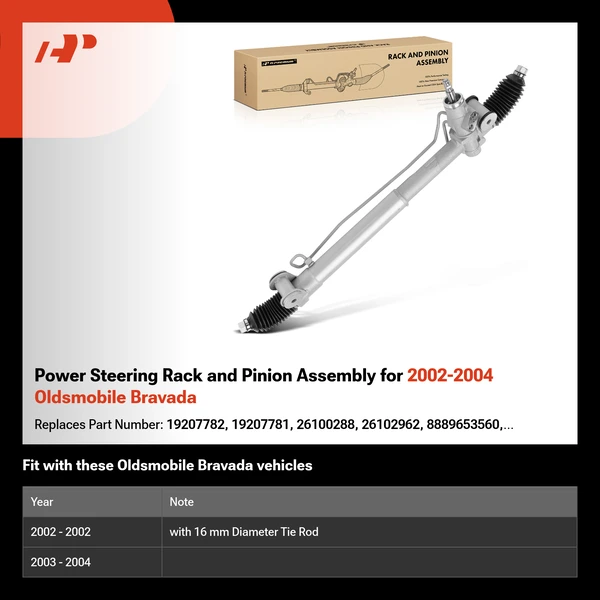 Power Steering Rack and Pinion Assembly for 2002-2004 Oldsmobile Bravada