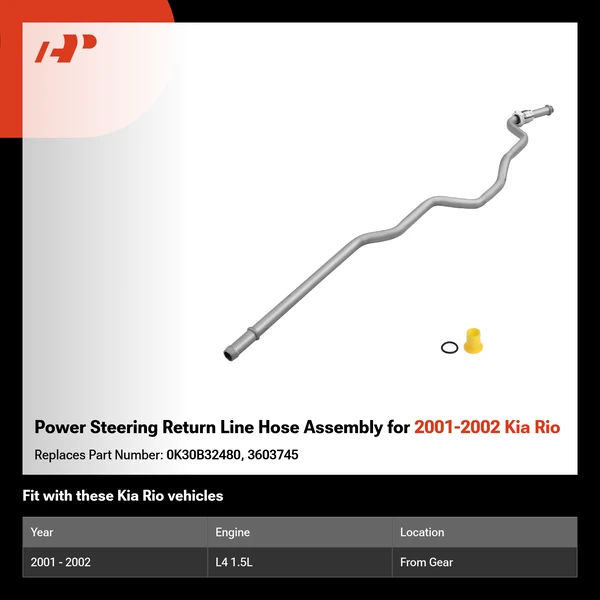 Power Steering Return Line Hose Assembly for 2001-2002 Kia Rio