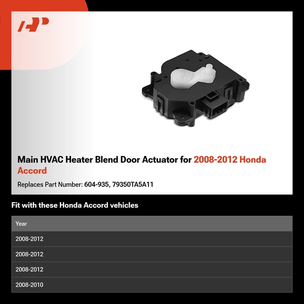 Main HVAC Heater Blend Door Actuator for 2008-2012 Honda Accord