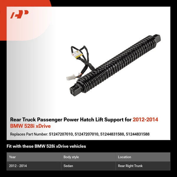 Rear Truck Passenger Power Hatch Lift Support for 2012-2014 BMW 528i xDrive