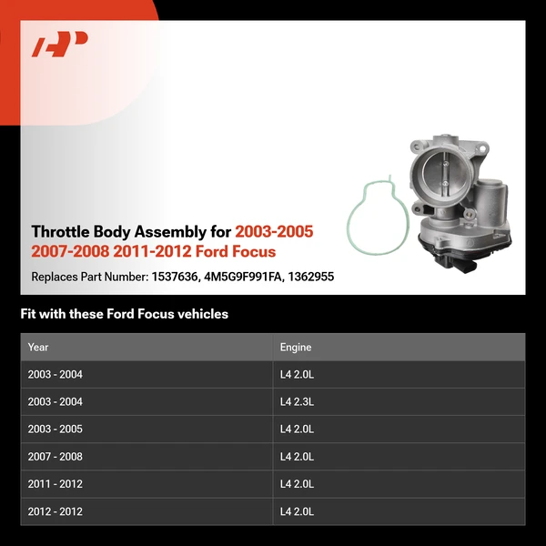 Throttle Body Assembly for 2003-2005 2007-2008 2011-2012 Ford Focus