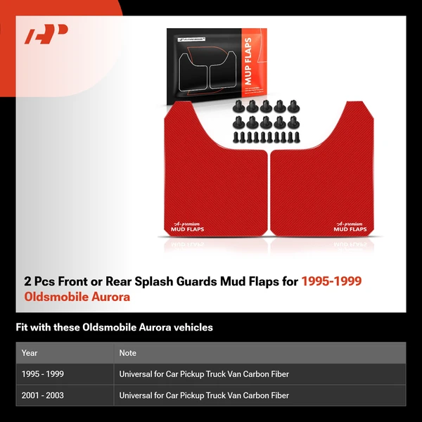 2 Pcs Front or Rear Splash Guards Mud Flaps for 1995-1999 Oldsmobile Aurora