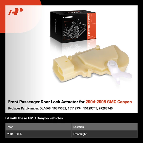 Front Passenger Door Lock Actuator for 2004-2005 GMC Canyon
