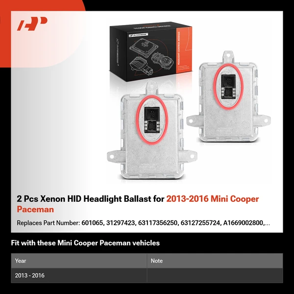 2 Pcs Xenon HID Headlight Ballast for 2013-2016 Mini Cooper Paceman