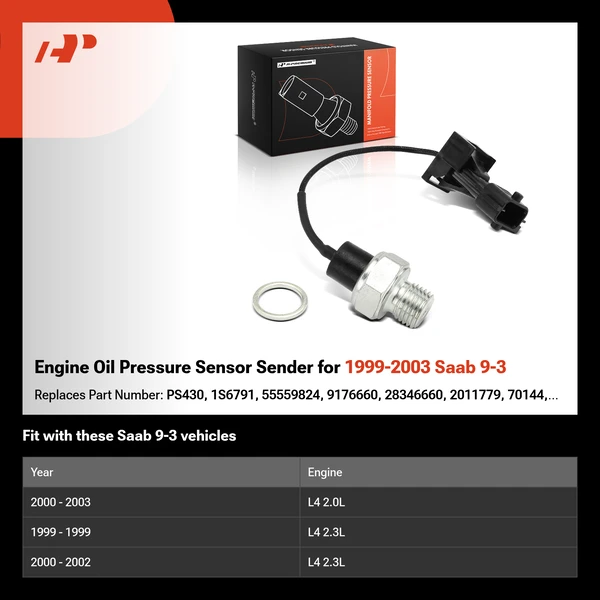 Engine Oil Pressure Sensor Sender for 1999-2003 Saab 9-3