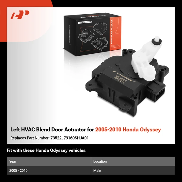 Left HVAC Blend Door Actuator for 2005-2010 Honda Odyssey