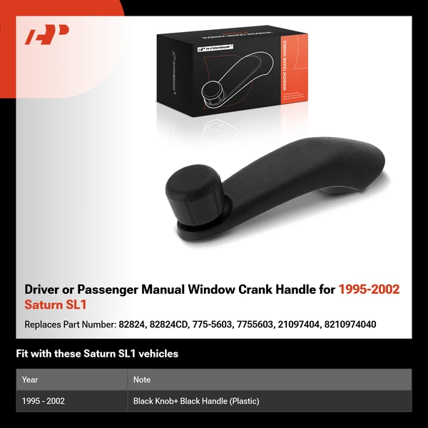 Driver or Passenger Manual Window Crank Handle for 1995-2002 Saturn SL1