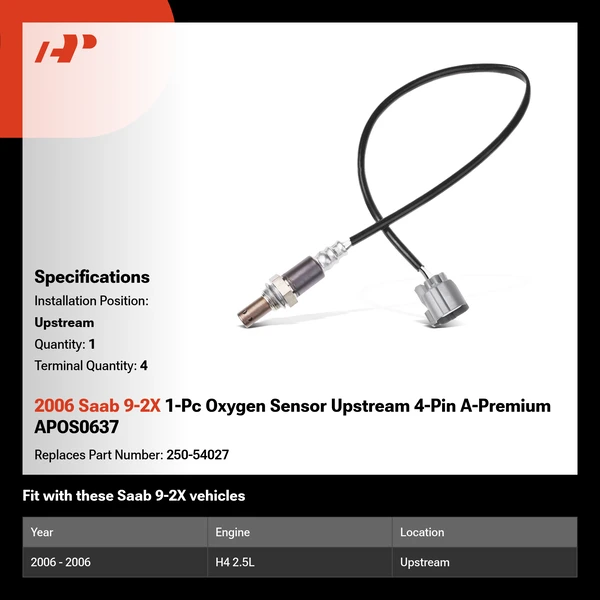 2006 Saab 9-2X 1-Pc Oxygen Sensor Upstream 4-Pin A-Premium APOS0637