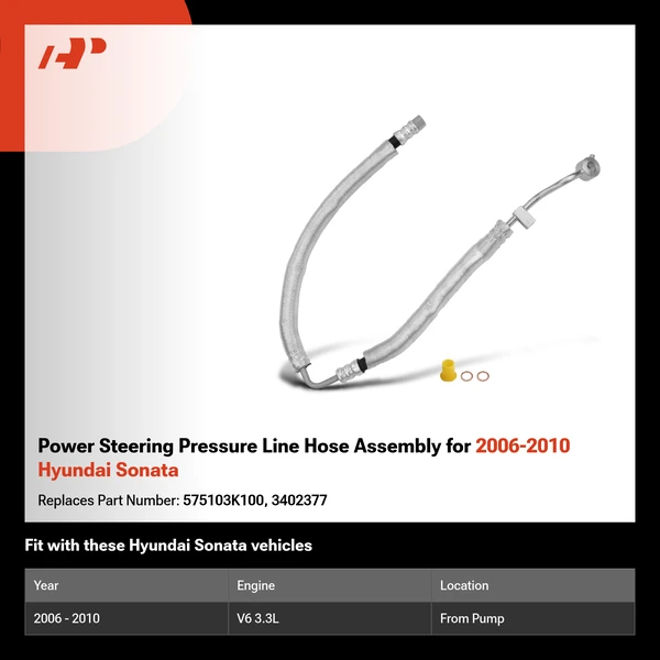 Power Steering Pressure Line Hose Assembly for 2006-2010 Hyundai Sonata