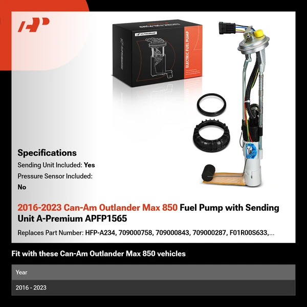 2016-2023 Can-Am Outlander Max 850 Fuel Pump with Sending Unit A-Premium APFP1565