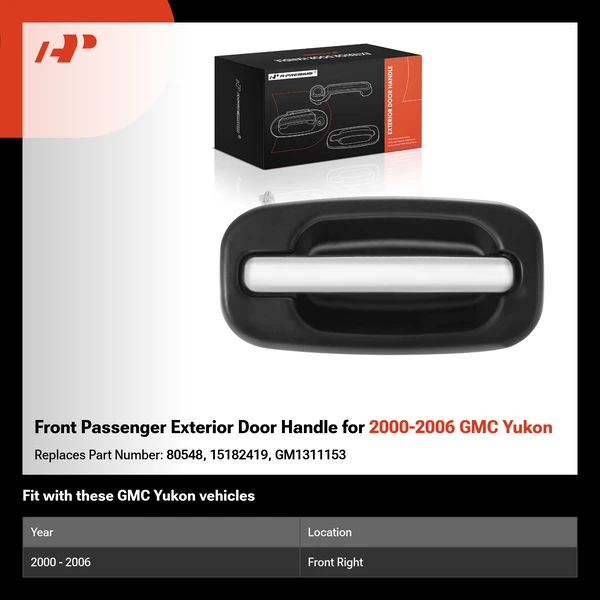 Front Passenger Exterior Door Handle for 2000-2006 GMC Yukon