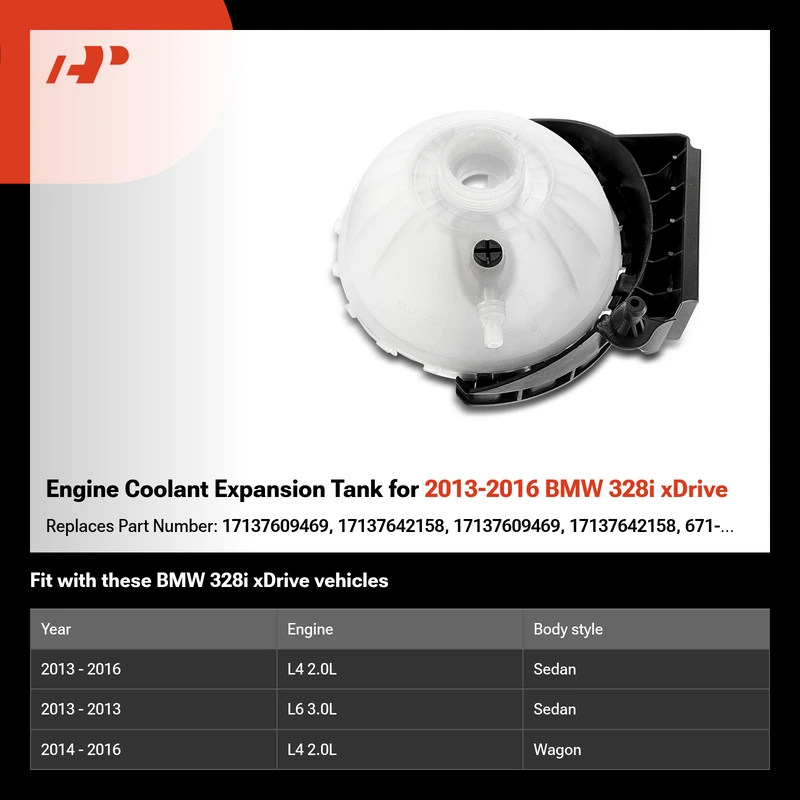 Engine Coolant Expansion Tank for 2013-2016 BMW 328i xDrive