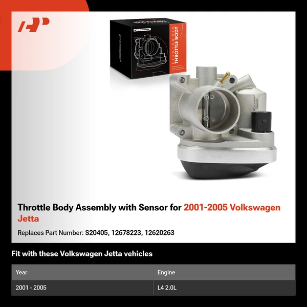 Throttle Body Assembly with Sensor for 2001-2005 Volkswagen Jetta