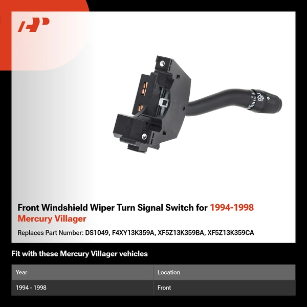 Front Windshield Wiper Turn Signal Switch for 1994-1998 Mercury Villager