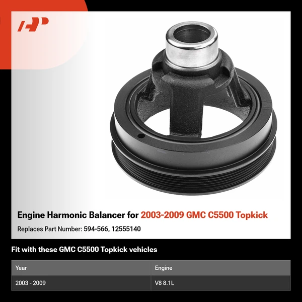 Engine Harmonic Balancer for 2003-2009 GMC C5500 Topkick
