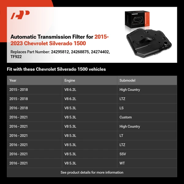 Automatic Transmission Filter for 2015-2023 Chevrolet Silverado 1500
