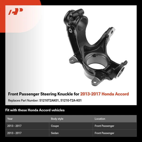 Front Passenger Steering Knuckle for 2013-2017 Honda Accord