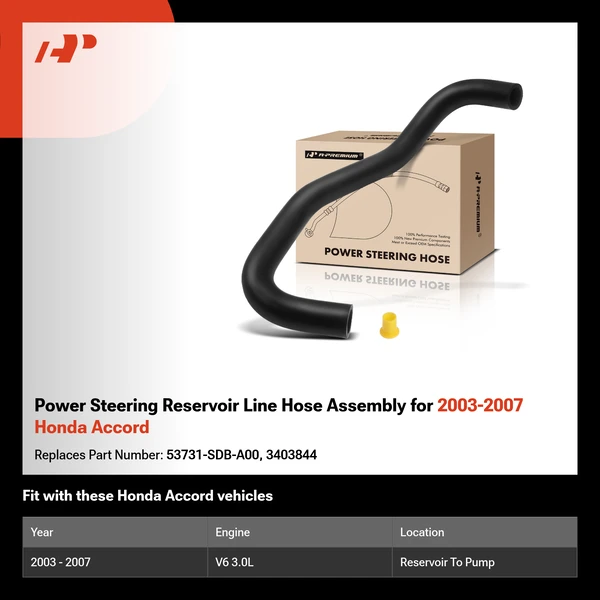 Power Steering Reservoir Line Hose Assembly for 2003-2007 Honda Accord