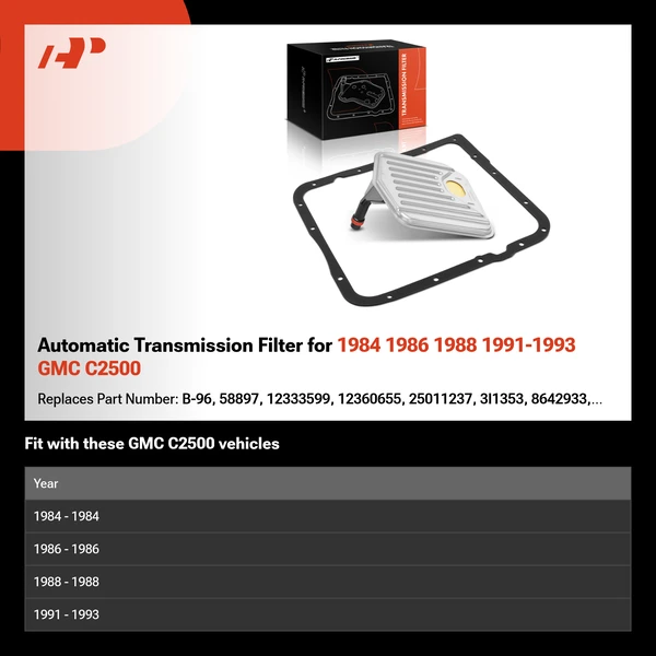 Automatic Transmission Filter for 1984 1986 1988 1991-1993 GMC C2500