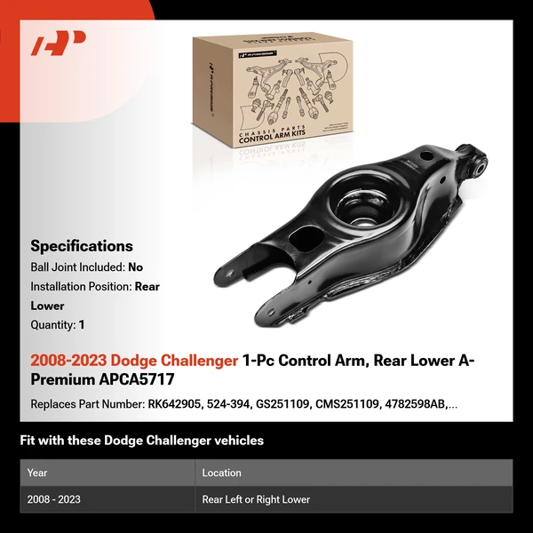 2008-2023 Dodge Challenger 1-Pc Control Arm, Rear Lower A-Premium APCA5717
