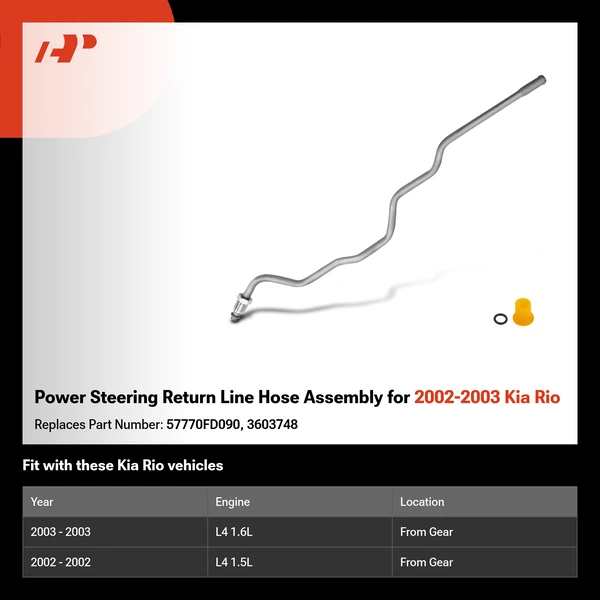 Power Steering Return Line Hose Assembly for 2002-2003 Kia Rio