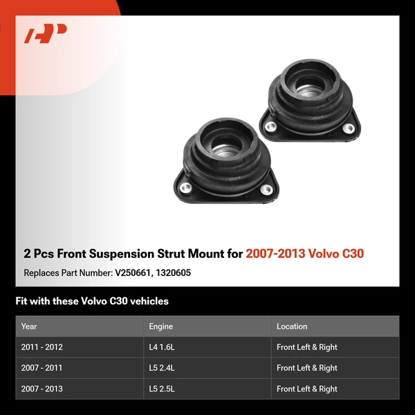 2 Pcs Front Suspension Strut Mount for 2007-2013 Volvo C30