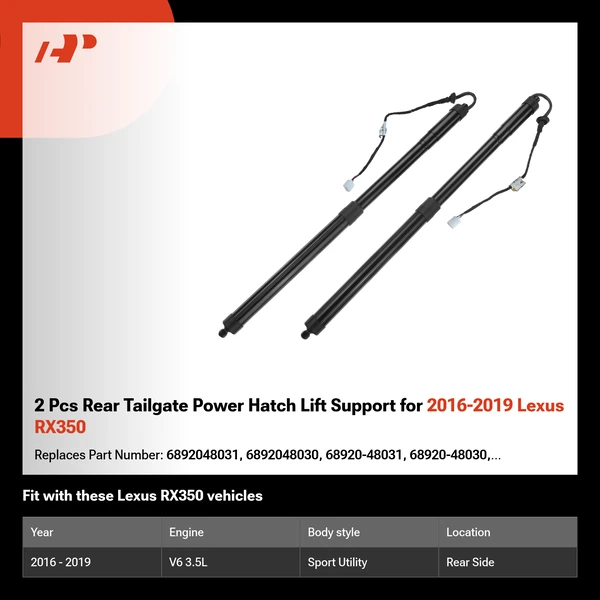 2 Pcs Rear Tailgate Power Hatch Lift Support for 2016-2019 Lexus RX350