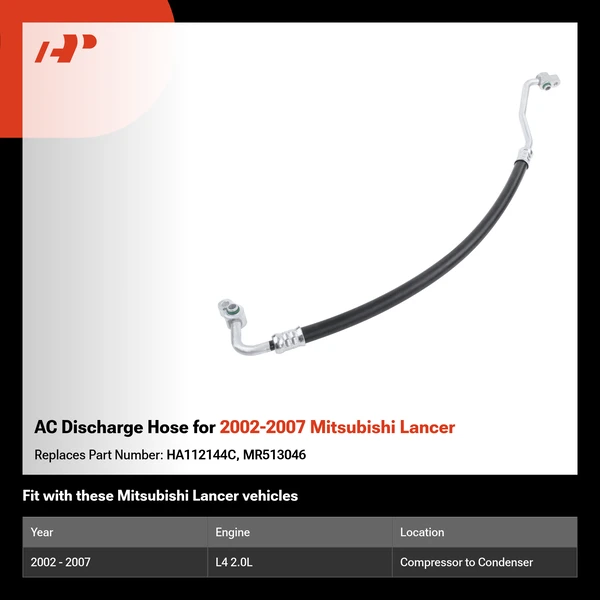 AC Discharge Hose for 2002-2007 Mitsubishi Lancer