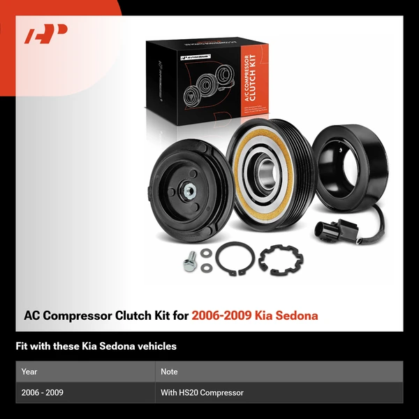 AC Compressor Clutch Kit for 2006-2009 Kia Sedona