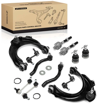 12 Pcs Front & Rear Control Arm Sway Bar Link Tie Rod End