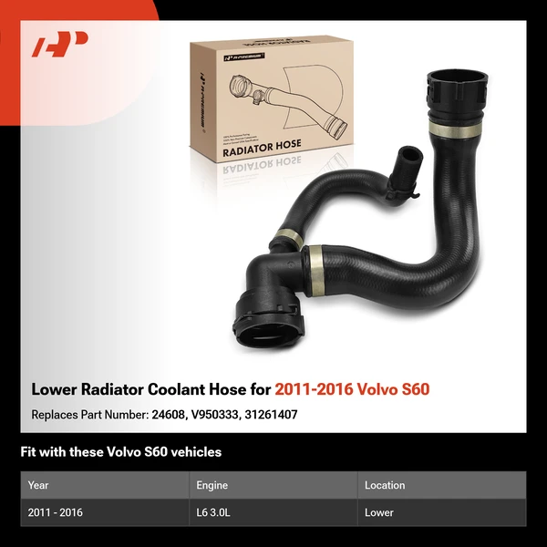 Lower Radiator Coolant Hose for 2011-2016 Volvo S60