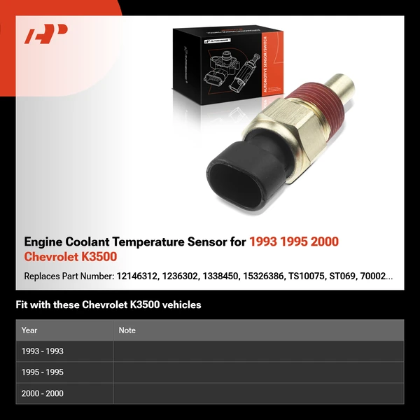 Engine Coolant Temperature Sensor for 1993 1995 2000 Chevrolet K3500